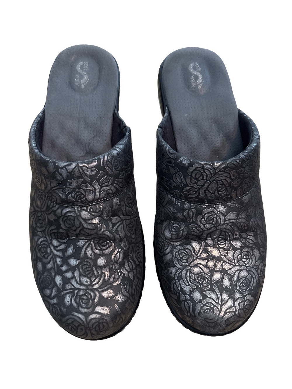 Grey’s Anatomy by SoftWalk Meredith Rose Print Metallic Comfort Clogs